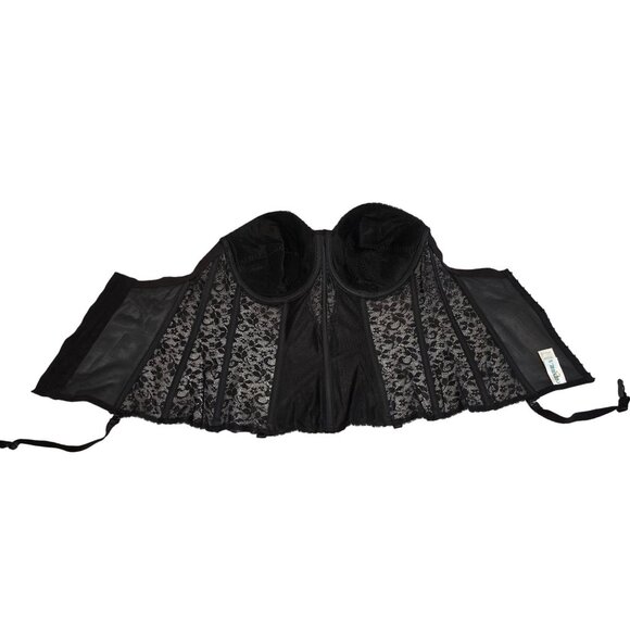 Carnival Womens 40D Lace Bustier Black Strapless Style 423 Whimsy Goth Coquette - Picture 4 of 5